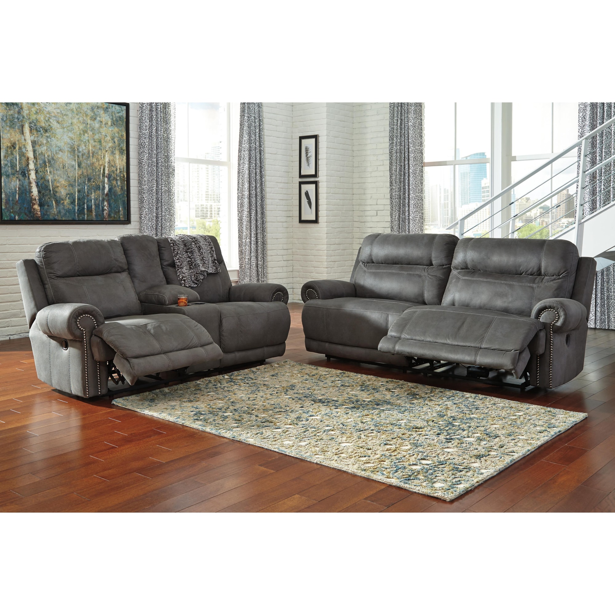 Signature Design by Ashley Austere 3840181 2 Seat Reclining Sofa with